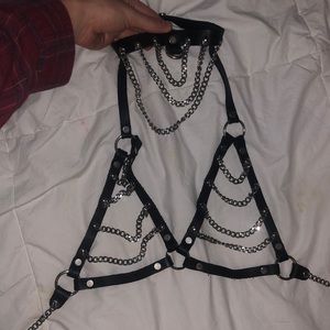 Harness Chain Bra with choker
